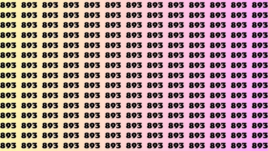 Optical Illusion Eye Test: If you have Sharp Eyes Find the number 895 in 10 Secs