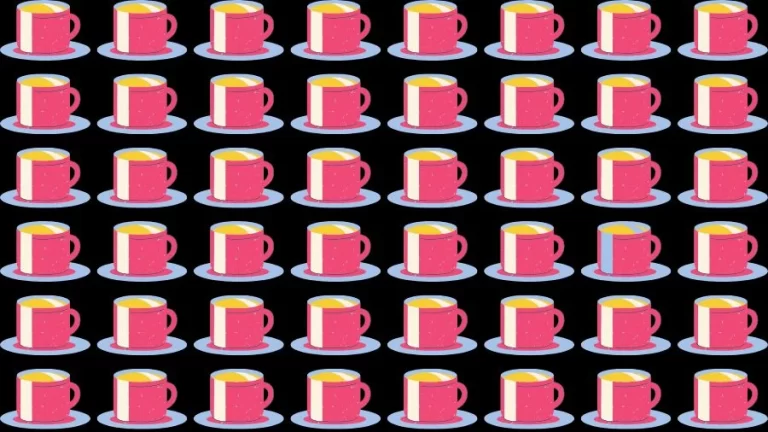 Optical Illusion Brain Challenge: If you have Eagle Eyes find the Odd Cup in 15 Seconds