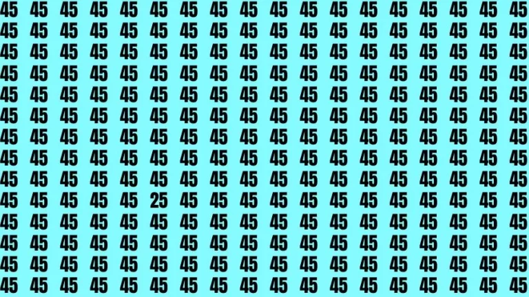 Optical Illusion Visual Test: If you have Sharp Eyes Find the Number 25 in 20 Secs