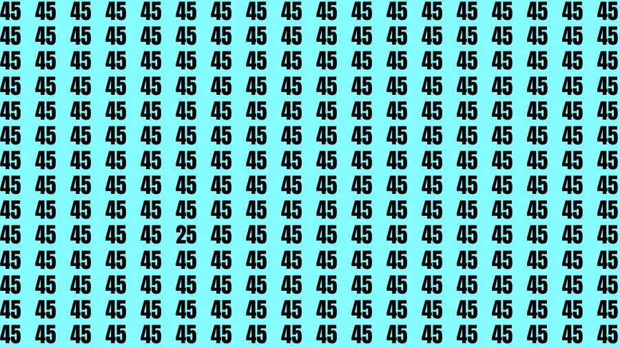 Optical Illusion Visual Test: If you have Sharp Eyes Find the Number 25 in 20 Secs