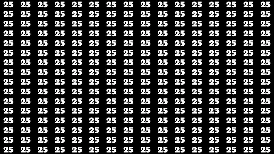 Optical Illusion Brain Challenge: If you have Sharp Eyes Find the Number 23 among 25 in 15 Secs