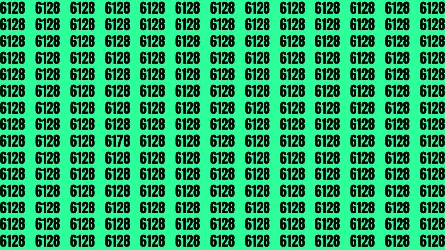 Optical Illusion Brain Challenge: If you have 50/50 Vision Find the number 6178 among 6128 in 12 Secs