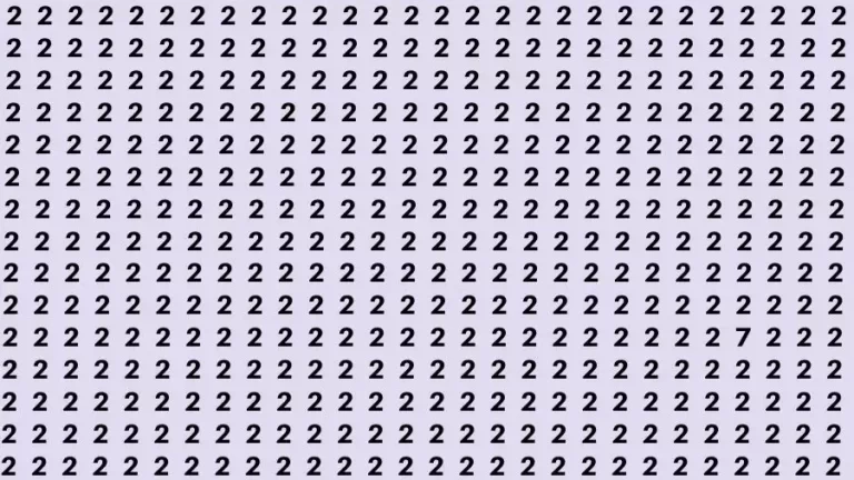Observation Brain Challenge: If you have Hawk Eyes Find the Number 7 among 2 in 15 Secs