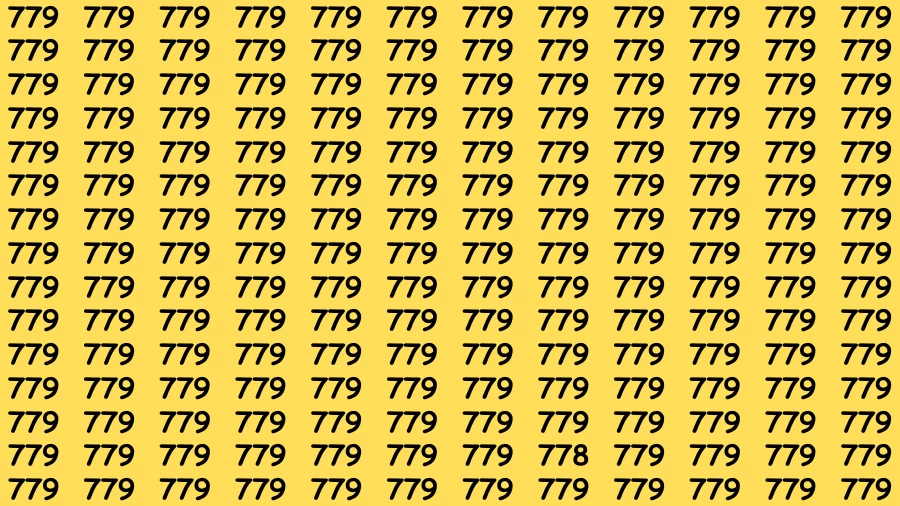 Test Visual Acuity: If you have Eagle Eyes Find the number 778 among 779 in 12 Secs