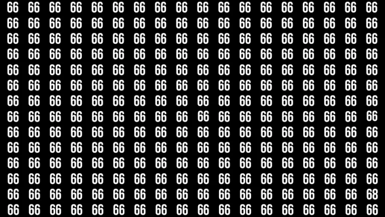 Observation Find it Out: If you have Sharp Eyes Find the number 68 among 66 in 20 Secs