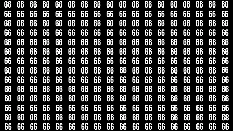 Observation Find it Out: If you have Sharp Eyes Find the number 68 among 66 in 20 Secs