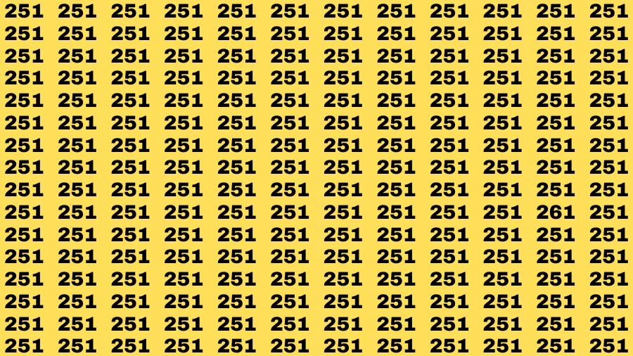 Optical Illusion Brain Challenge: If you have Hawk Eyes Find the Number 261 in 13 Secs