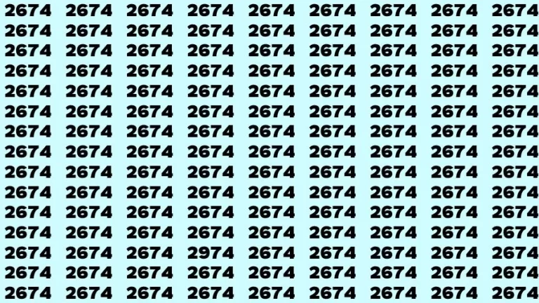 Optical Illusion Brain Challenge: If you have Hawk Eyes Find the Number 2974 in 13 Secs