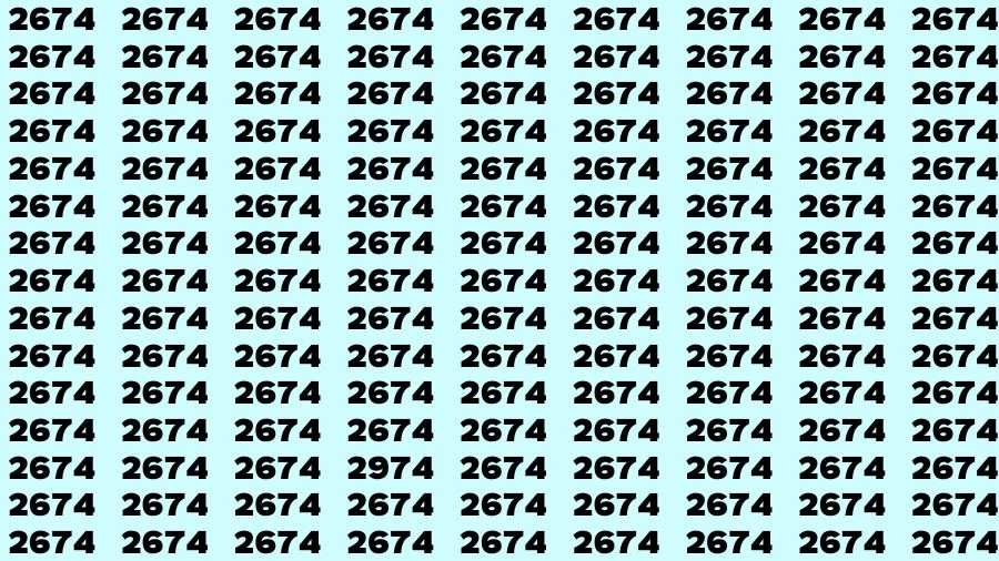 Optical Illusion Brain Challenge: If you have Hawk Eyes Find the Number 2974 in 13 Secs