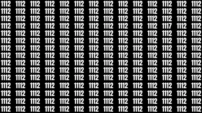 Optical Illusion Eye Test: If you have Sharp Eyes Find the Number 1117 among 1112 in 15 Secs