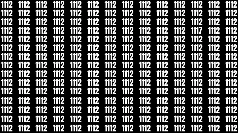 Optical Illusion Eye Test: If you have Sharp Eyes Find the Number 1117 among 1112 in 15 Secs