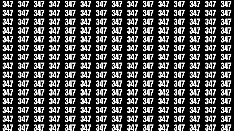 Optical Illusion Visual Test: If you have Sharp Eyes Find the Number 342 in 20 Secs