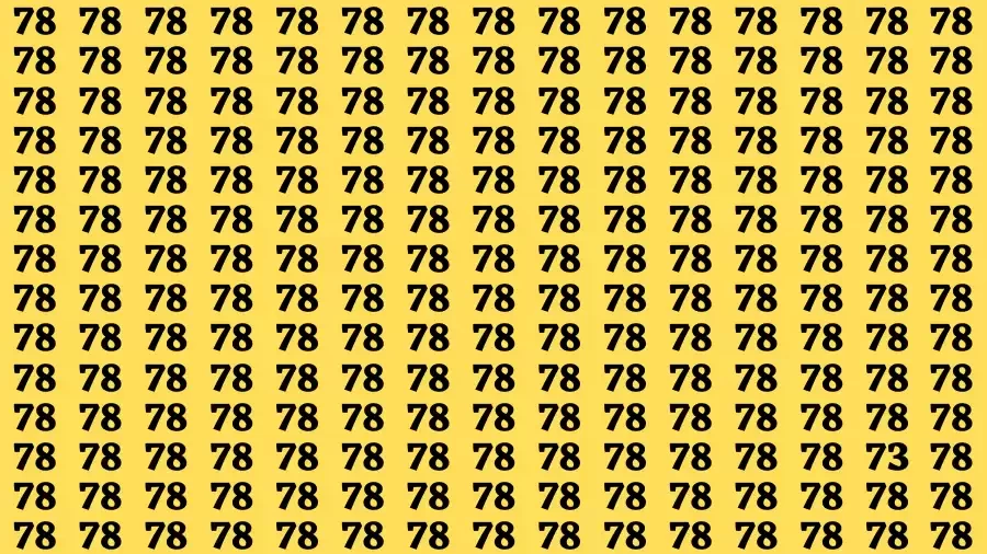 Observation Brain Challenge: If you have Hawk Eyes Find the Number 73 among 78 in 10 Secs