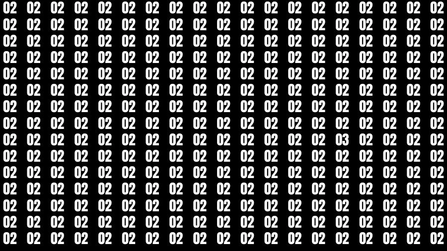 Optical Illusion Brain Challenge: If you have 50/50 Vision Find the number 03 in 18 Secs