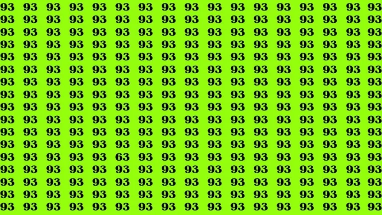 Optical Illusion Visual Test: If you have Eagle Eyes Find the Number 63 among 93 in 14 Secs