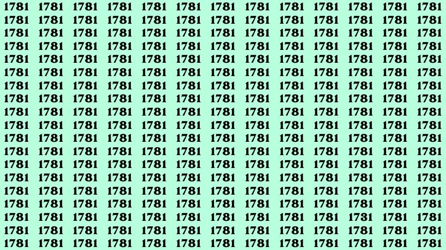 Brain Test: If you have Eagle Eyes Find the Number 1731 among 1781 in 15 Secs