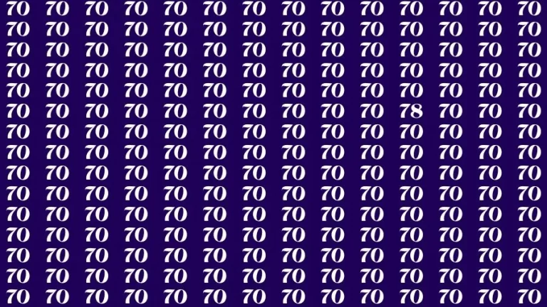 Optical Illusion Eye Test: If you have Sharp Eyes Find the number 78 in 10 Secs