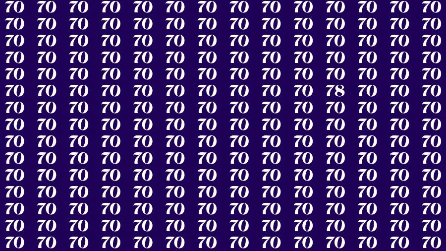 Optical Illusion Eye Test: If you have Sharp Eyes Find the number 78 in 10 Secs