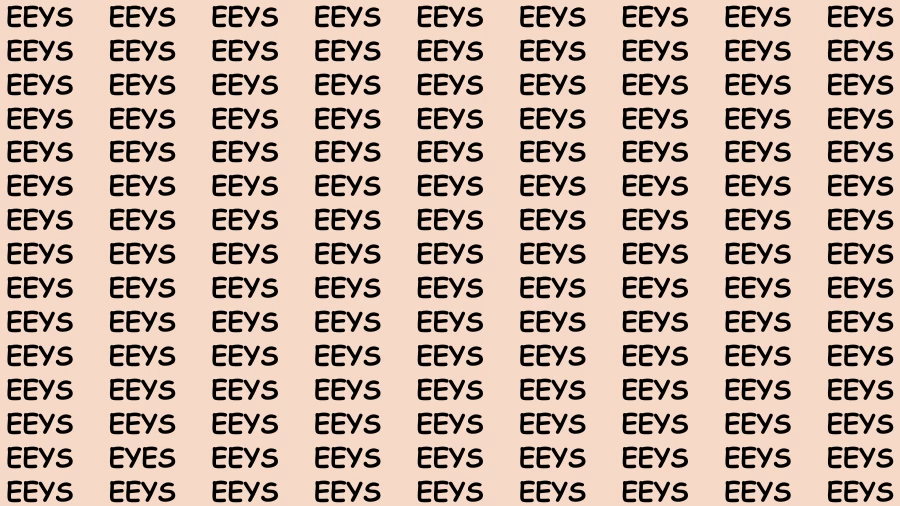 Observation Visual Test: If you have Hawk Eyes Find the word Eyes in 15 Secs