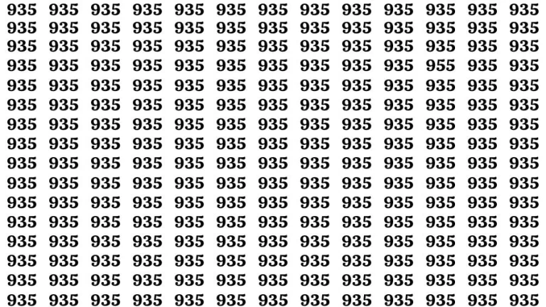 Optical Illusion Brain Challenge: If you have Hawk Eyes Find the Number 955 among 935 in 15 Secs