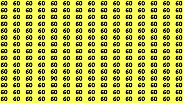 Observation Brain Test: If you have 50/50 Vision Find the Number 90 among 60 in 15 Secs