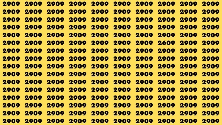 Observation Brain Challenge: If you have Hawk Eyes Find the Number 2609 among 2909 in 16 Secs