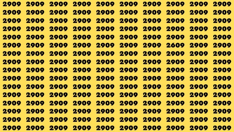 Observation Brain Challenge: If you have Hawk Eyes Find the Number 2609 among 2909 in 16 Secs