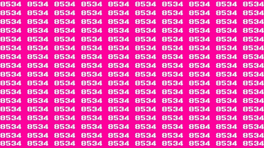 Observation Find it Out: If you have Sharp Eyes Find the Number 8584 among 8534 in 13 Secs