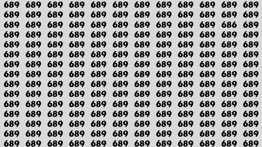 Optical Illusion Brain Challenge: If you have 50/50 Vision Find the number 686 in 18 Secs