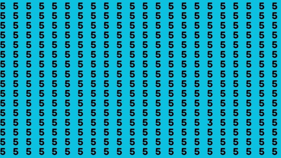 Optical Illusion Brain Challenge: If you have 50/50 Vision Find the Number 3 among 5 in 14 Secs