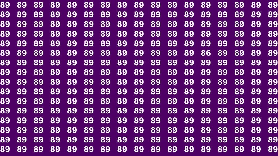 Observation Find it Out: If you have Sharp Eyes Find the number 86 among 89 in 20 Secs