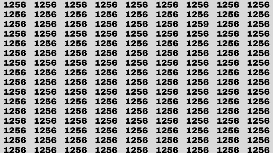 Observation Skill Test: If you have Sharp Eyes Find the Number 1259 in 15 Secs