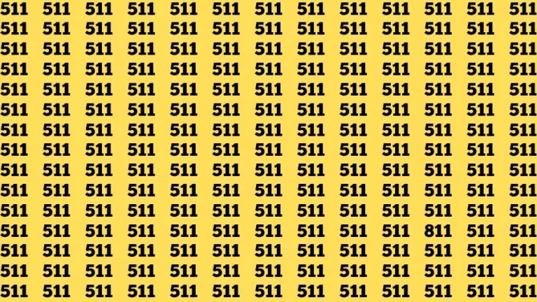 Observation Skill Test: If you have Sharp Eyes Find the Number 811 among 511 in 15 Secs