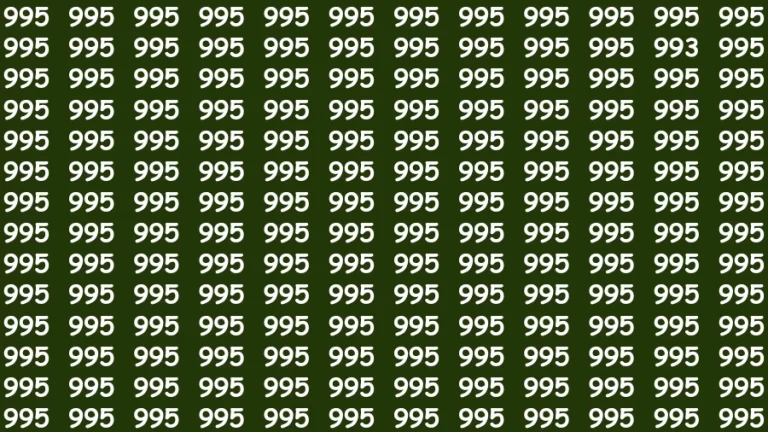 Observation Brain Challenge: If you have Hawk Eyes Find the Number 993 in 10 Secs