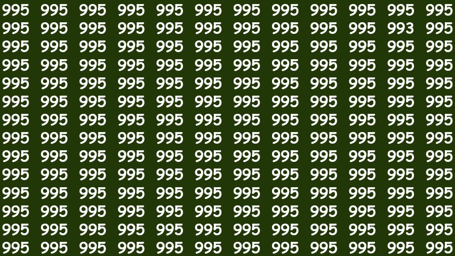 Observation Brain Challenge: If you have Hawk Eyes Find the Number 993 in 10 Secs