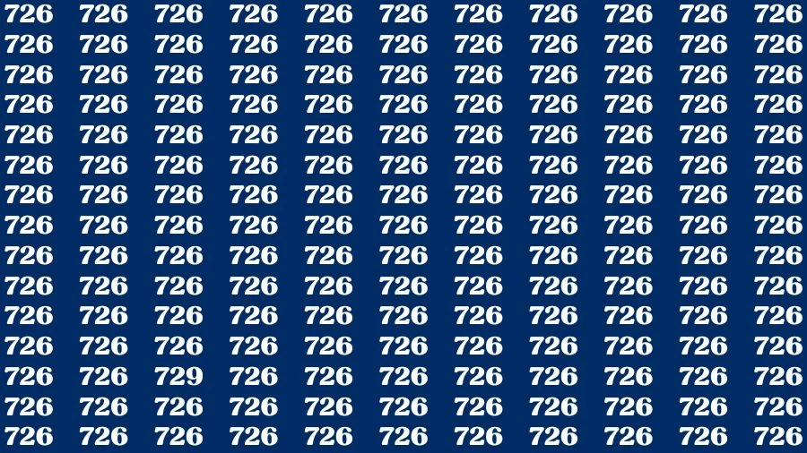 Optical Illusion Brain Challenge: If you have Hawk Eyes Find the Number 729 among 726 in 12 Secs