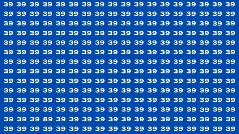 Observation Visual Test: If you have Hawk Eyes Find the Number 89 among 39 in 12 Secs