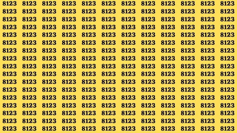 Optical Illusion Brain Challenge: If you have 50/50 Vision Find the number 8125 among 8123 in 12 Secs