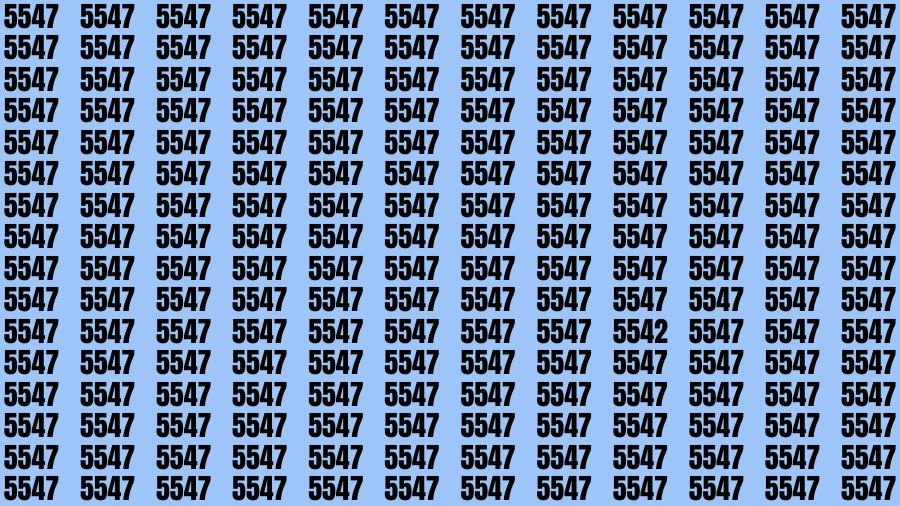 Optical Illusion Brain Test: If you have Sharp Eyes Find the Number 5542 in 20 Secs