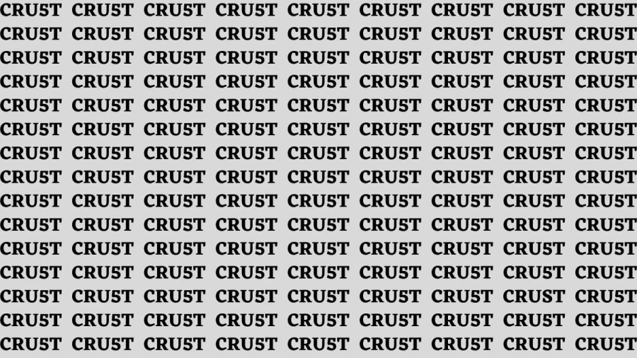 Brain Test: If you have Hawk Eyes Find the word Crust in 15 Secs