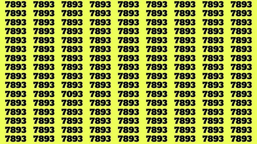 Optical Illusion Brain Challenge: If you have Hawk Eyes Find the Number 7093 in 15 Secs