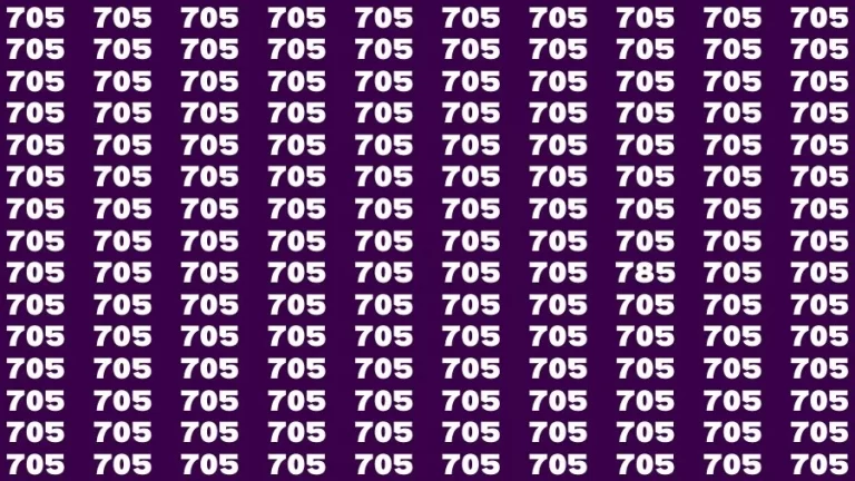 Optical Illusion Brain Test: If you have Eagle Eyes Find the Number 785 among 705 in 15 Secs