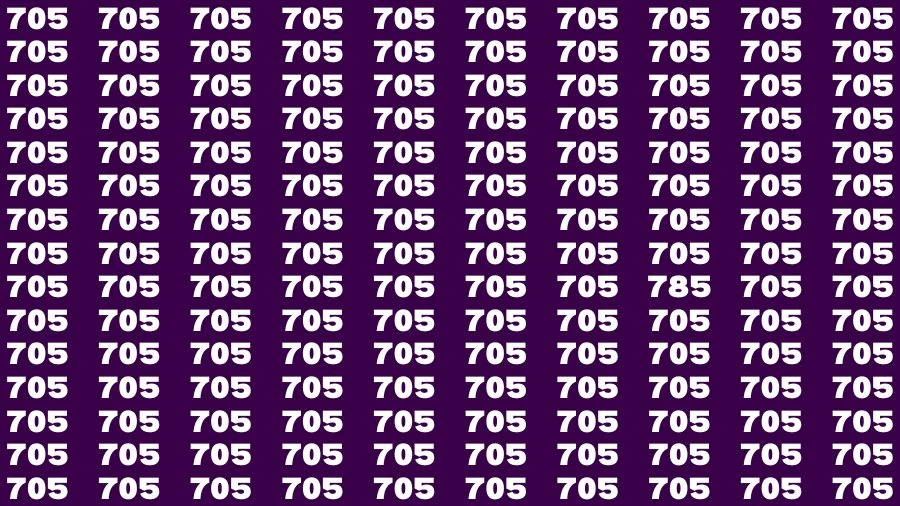 Optical Illusion Brain Test: If you have Eagle Eyes Find the Number 785 among 705 in 15 Secs