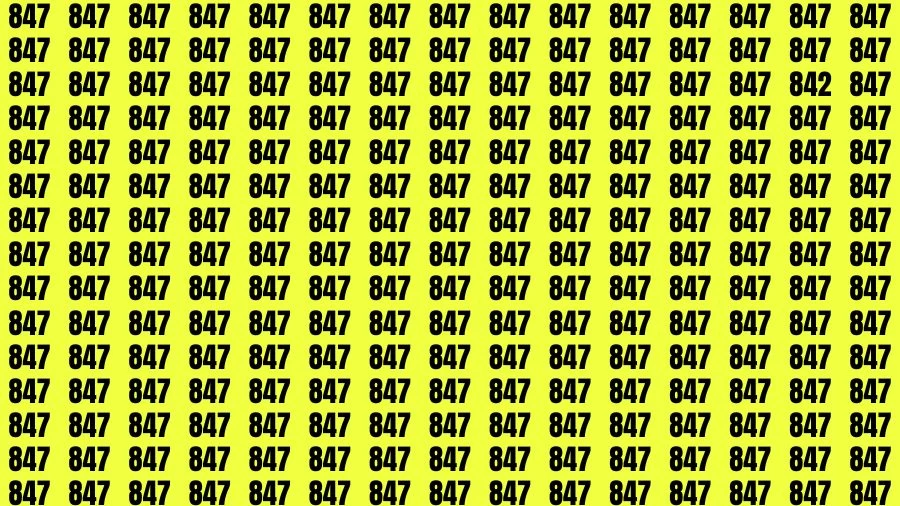 Optical Illusion Brain Test: If you have Sharp Eyes Find the number 842 in 91 Secs