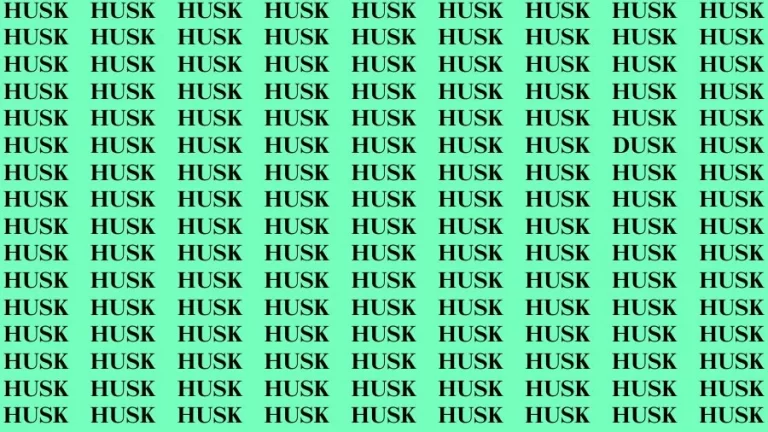 Optical Illusion Eye Test: If you have Eagle Eyes Find the Word Dusk among Husk in 15 Secs