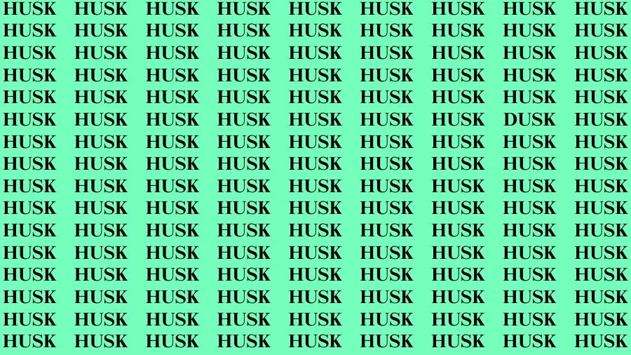 Optical Illusion Eye Test: If you have Eagle Eyes Find the Word Dusk among Husk in 15 Secs