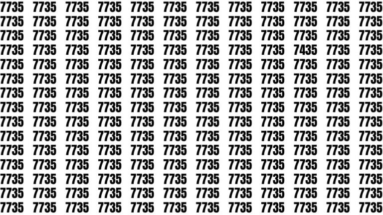 Optical Illusion Brain Challenge: If you have Hawk Eyes Find the Number 7435 among 7735 in 12 Secs