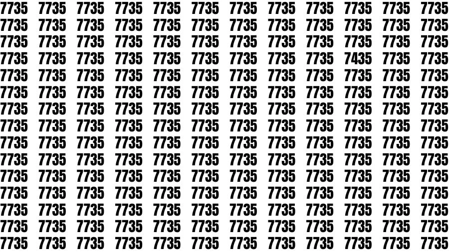 Optical Illusion Brain Challenge: If you have Hawk Eyes Find the Number 7435 among 7735 in 12 Secs