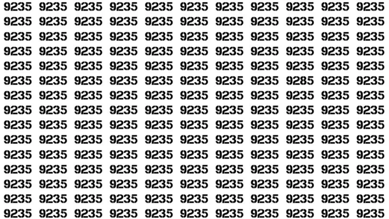 Optical Illusion Visual Test: If you have Eagle Eyes Find the Number 9285 among 9235 in 14 Secs