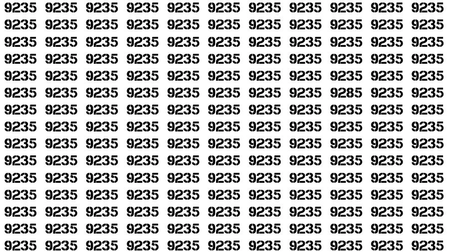 Optical Illusion Visual Test: If you have Eagle Eyes Find the Number 9285 among 9235 in 14 Secs